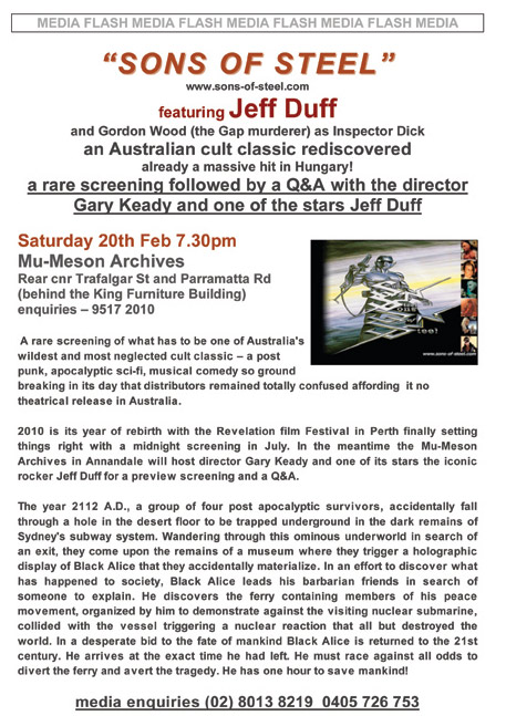 sons of steel screening sydney 2010 Mu-Meson