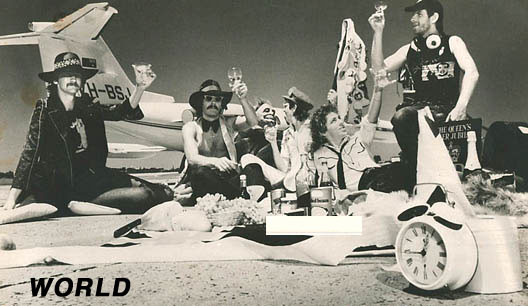  "WORLD " The International Recording Band  at Kingsford -smith airport sydney 1978